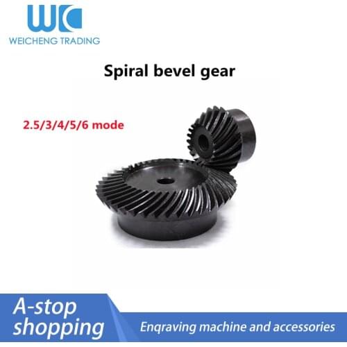 1/2 PCS precision spiral bevel gear 2.5/3/4/5/6 mode wear-resistant 45# steel bevel gear