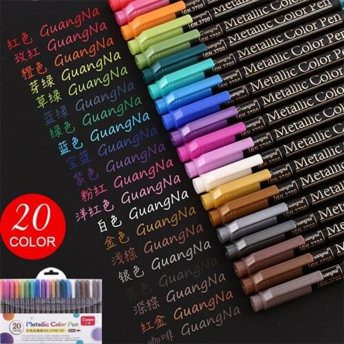 12 Colors Set Metallic Brush Marker Birthday Gift Card Making Metallic Color Pen for DIY Photo Album Glass Wine Marker