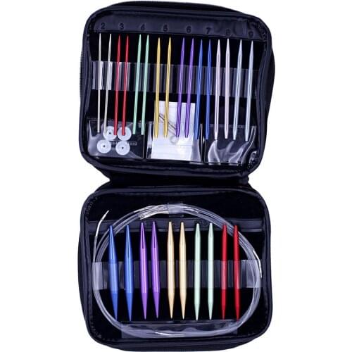 13 Size Aluminum Crochet Hook Knitting Needles Sewing Tools Set Sweater Knit Weave Craft Sewing Needle Set Kit