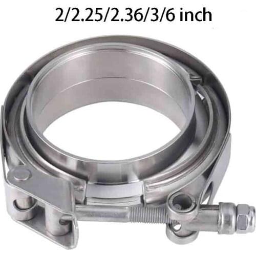 2/2.25/2.36/3/6 inch Stainless Steel Quick Release V Band Clamp With Male Female Flange Exhaust Pipe Clamp