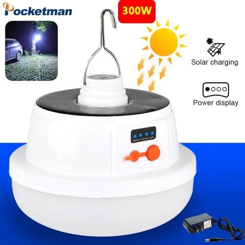 300W Solar Solar Bulb Light Energy-Saving Bulb Lamp Night Market Lamp Mobile Outdoor Camping Power Outage Emergency Lamp