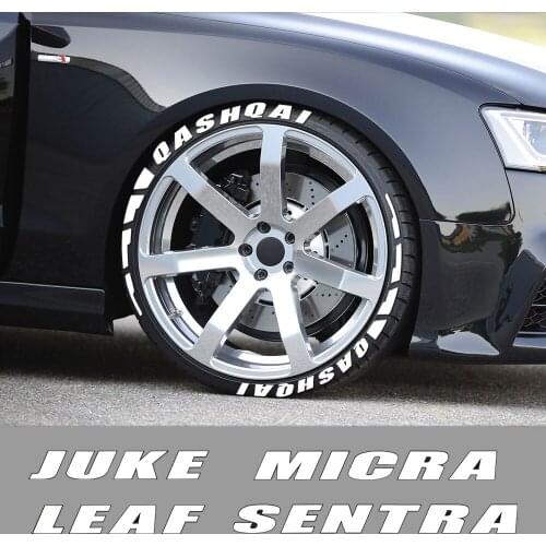 3D Car Tyre Letters Sticker For Nissan Qashqai Juke Leaf Micra Sentra Patrol Maxima Murano Tiida Pulsar Altima Rogue Accessories