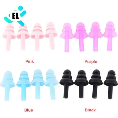 4pcs Silicone Waterproof Swimming Ear Plugs Earplugs Ear Protector Noise Reduction Protective Earmuffs 28*11mm
