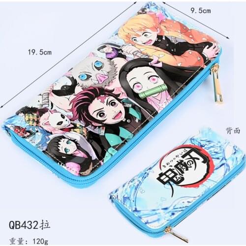 Anime Demon Slayer：Kimetsu no Yaiba Kamado Tanjirou PU leather long wallet student multi-card wallet