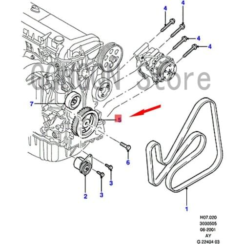 CAR crankshaft pulley For dMo nd eoM etr ost arA cce sso ri es Engine crankshaft pulley Belt transition pulley