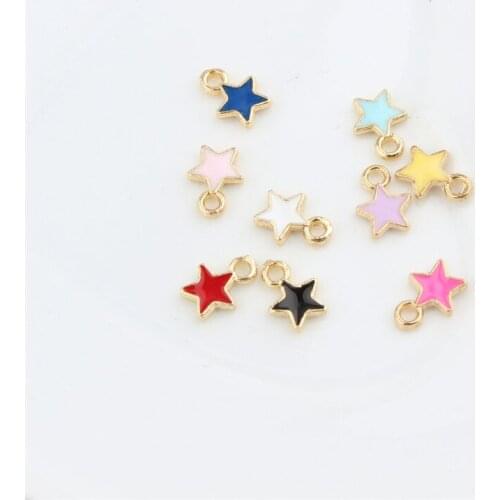 Zinc Alloy Colorful Enamel Mini Stars Charms for Earring Bracelet Pendant 20pcs/lot For DIY Jewelry Findings Making Accessories