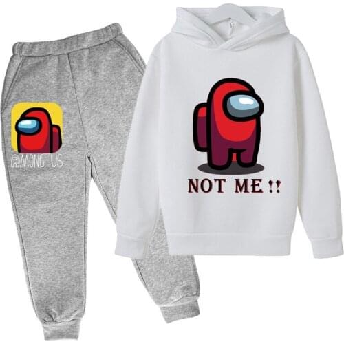 2021 New Childrens Hoodie + Pants 2-piece Suit Girls And Boys Hooded Sports Suit Cartoon Printed Hoodie Casual Kids Sportswear