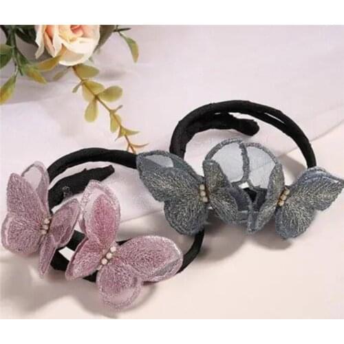 Elegant Butterfly Hair Bun Maker Butterfly Hairpin Heandband Fashionable for Women Girls