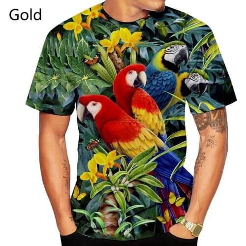 Men and women tshirt 3D Parrot Animal Patterned Print t shirt Novelty Stylish personality men and women Casual Sweatshirt