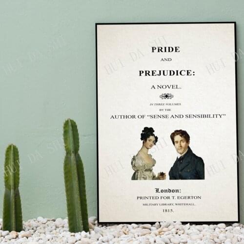 Pride and Prejudice Title Page Jane Austen Book Page Poster