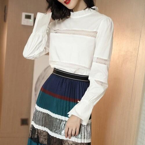 JANELUXURY Openwork Blouses