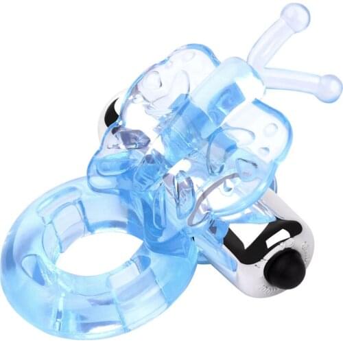 Rabbit Vibrator Cock Ring Powerful Butterfly Vibrating Bullet Penis Rings Clitoris Massager Erection Sex Toys for Men