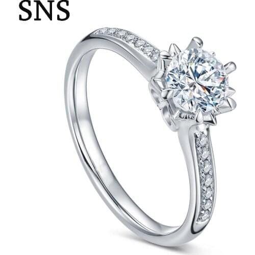 0.3carat Round Cut Real Diamond Engagement Ring Halo Style 6-Prong Setting Solitaire with Accents 14k White Gold for Women
