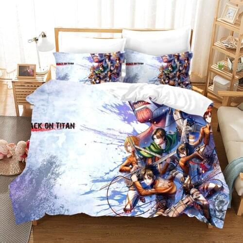 Anime Attack On Titan Bedding Set 3d Duvet Cover Set Luxury Fashion Comforter Bed Linen Twin Queen King Single Size Dropshipping