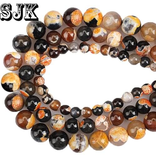Natural Stone Orange Fire Agates Round Beads 6/8/10mm DIY Bracelet Necklace For Jewelry Making Free shipping