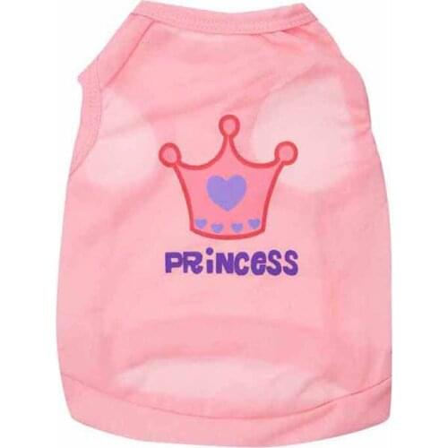 Dog Clothes Crown Prince Princess Vest T-Shirt Tank Top for Dogs Puppy Thin Cool Summer Dress Small Dogs Apparel