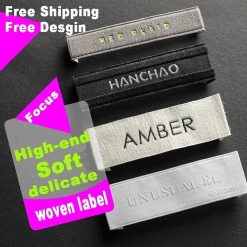 Clothing collar standard trademark custom-made cloth standard custom woven label made of high density double face brocade