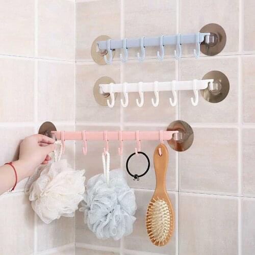 3pcsAdjustable Hook Rack Double Suction Cup Towel Rack Hanging Shelves Hook Holder Lock Type Sucker Kitchen Bathroom Accessories