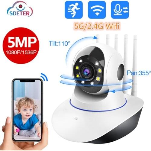 SDETER 5G 2.4G Wifi Yilot APP Baby Monitor Indoor Wifi Camera Video Surveillance Camera 5MP 3MP 1080P Security Camera 5X Zoom