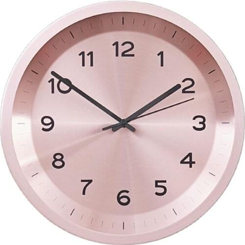Nordic Pink Metal Wall Clock Silent Bedroom Creative Clocks Wall Home Decor Modern Wall Watch Living Room Decoration Gift Ideas