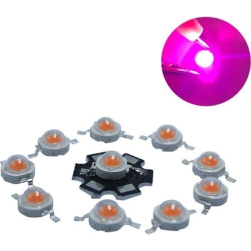 LED plant gorwth chips high power beads 3W 1W 5W full specturm Pink LED light lamp bulb 400-840nm 50pcs free shipping