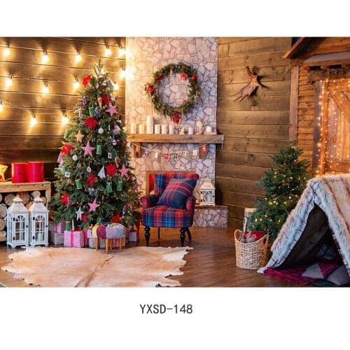 Vinyl Christmas Photography Backgrounds Tree Gift Children Baby Portrait Photo Backdrop For Studio Photocall Props 21518HYD-99