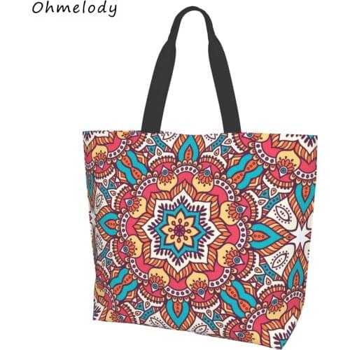 Mandala Womens Large Tote Handbags Lightweight Shoulder Bag Ladies Shopping Bags Summer Beach Bags Travelling Totes
