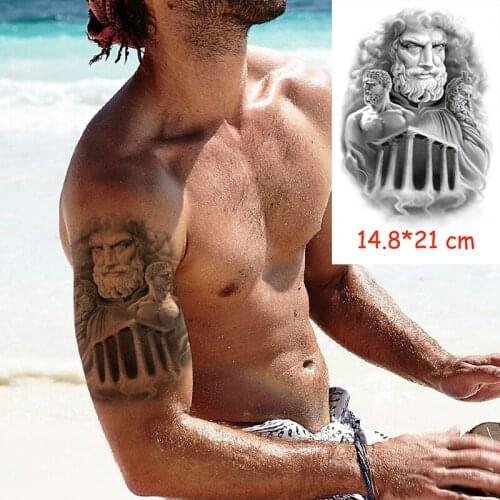 Waterproof Temporary Tattoo Sticker Greek mythology Parthenon water transfer fake tatoo flash tatto Woman Man kid 14.8*21 cm