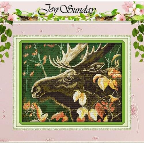 Elk Patterns Counted Cross Stitch 11CT 14CT Cross Stitch Set Wholesale Animals Chinese Cross-stitch Kits Embroidery Needlework