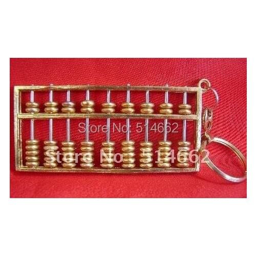Golden Abacus Feng Shui Keychain