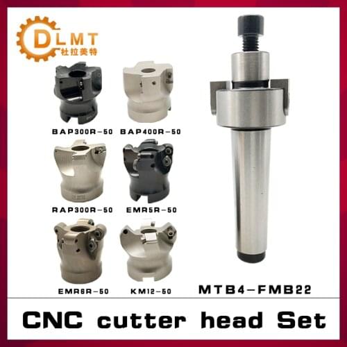 1pcs MT4-FMB22+1pcs CNC cutter head BAP300R-50 BAP400R-50 RAP300R-50 EMR5R-50 EMR6R-50 KM12-50 For CNC machining center