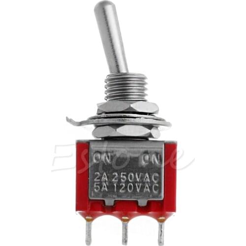 1pc SPDT Switch 3 Feet 3 Pin 2A/5A On/On 3 Pins Miniature Toggle Switch Practical