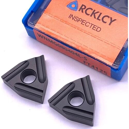 10pcs RCKLCY High Quality WNMG080404 L-S FT4125 Machining steel External Metal Turning Tool Lathe Tools CNC Parts Turning Blade