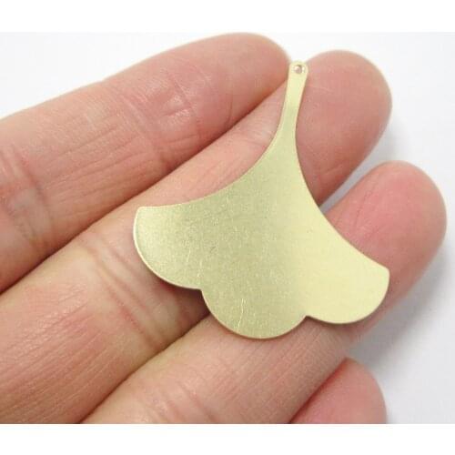 Brass earrings pendant 37x31mm Ginkgo leaf pendant Brass dangle earrings components -20pcs R1171