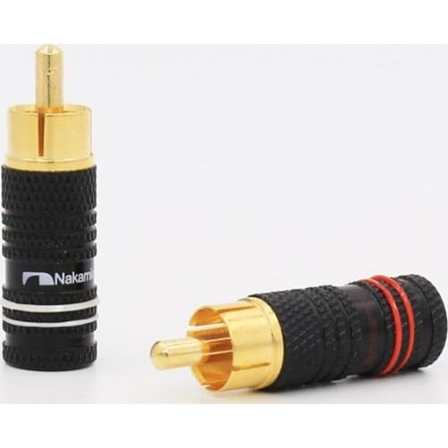 8PCS Hifi audio Gold RCA Male Plug jack Solder Audio Video Cable Connector for DIY RCA Cable