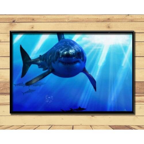Shark Huge Strong Marine Animal (27) Wall Posters Prints Silk Art Painting For Home Wall Bedroom Decor