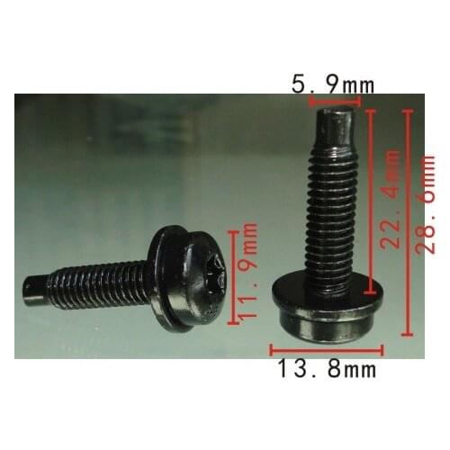 Auto clips and fastener bolts nut black
