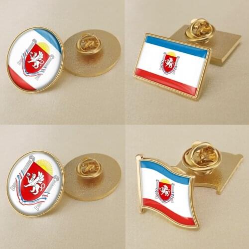 Emblem of Crimea Flag Lapel Pins/Broochs/Badges