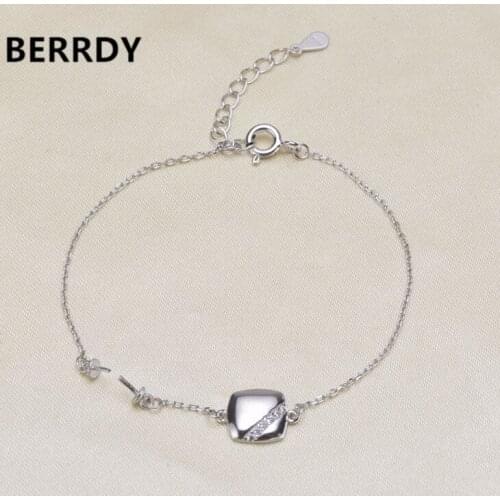925 Silver Bracelet Chain, Fashion Charm Bracelet Chain Settings Jewelry Parts Fittings Charm Accessories 2 Color