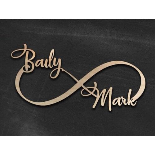 Wooden Custom name Infinity wedding wall decor,party photo booth props, bedroom sign, wedding decoration,custom name sign