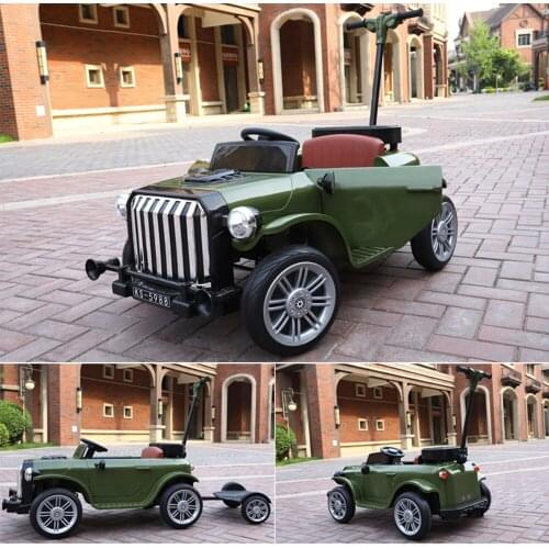 Childrens electric car four-wheel remote control car baby charging toy car can sit adults can push double stroller