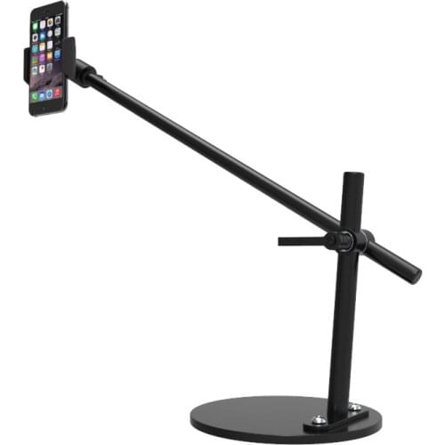 Long Arm Mobile Phone Holder Suit For 5.5 to 9 Cm Screen, Sturdy Metal Bedside Desktop Display Stand