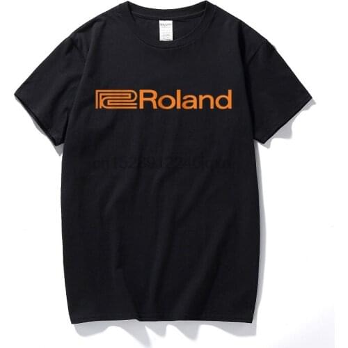Roland Logo T Shirt Music Systems Audio Audiophile Retro Synthesiser Analogue Short Sleeved O Neck T Shirts Euro Size