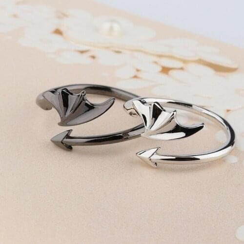 Fashion Enamel Couple Rings Alloy Rings Romantic Angel Devil Wing Rings Engagement Wedding Couples Rings Jewelry Gifts