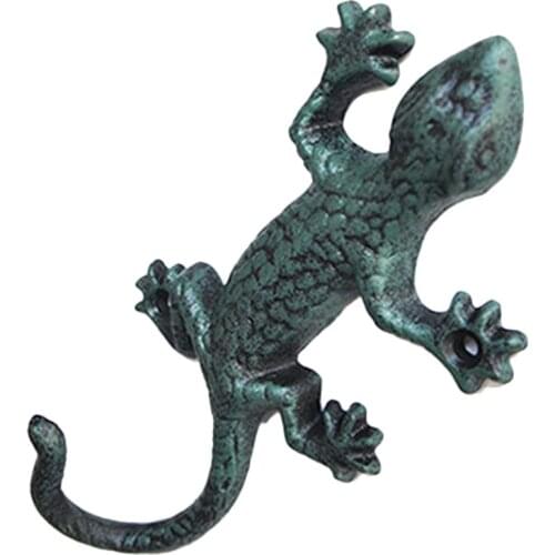 Wall-mounted Antique Decorative Gecko Hook Cast Iron Garden Plant Pot Hook Curtain Hook Hanging Metal Craft Wall Decoration