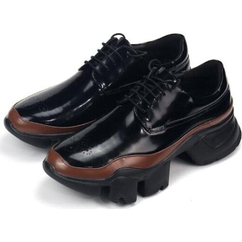 New casual shoes for men fashion black increase sneakers round toe men shoes