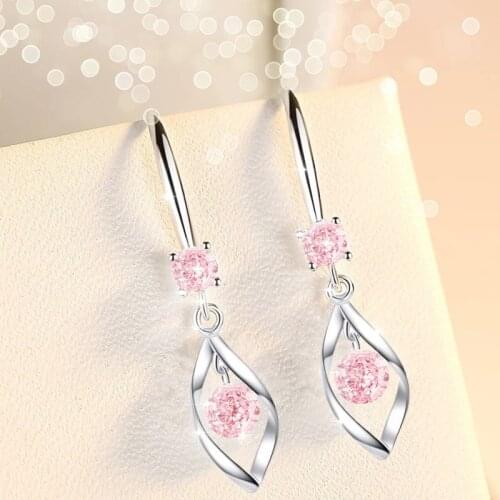 New Arrive Romantic Bright Cubic Zircon Dangle-Earring Stainless Metal Noble Zirconia Women Earring Brincos Bijoux Jewelry Gift