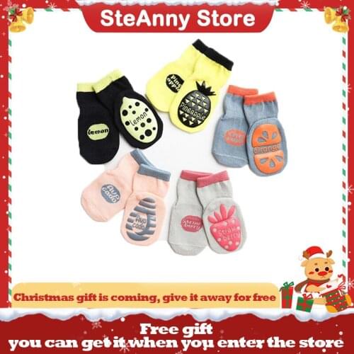 New baby socks can wear cartoon fruit dispensing non-slip floor socks in all seasons baby socks children toddler socks