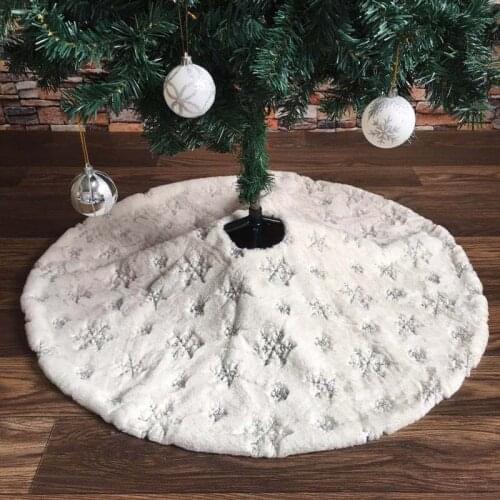 New Embroidered sequin snowflake Christmas Tree Skirts Merry Christmas Decoration for Home Christmas Tree Skirts