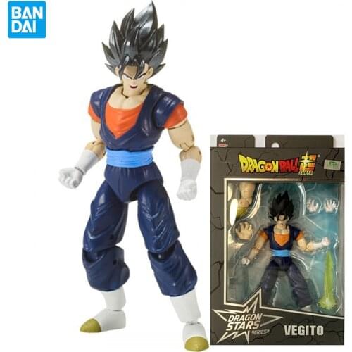 In Stock Bandai Original Dragon Ball Z Dragon Stars Anime Figure Vegetto Black Hair 6 Inch Action Doll Model Toys Brinquedos